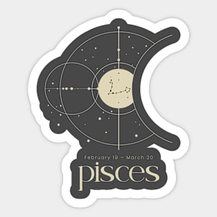 Minimalist Pisces Zodiac Sign Sticker